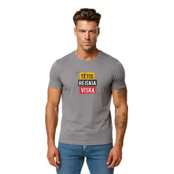 Pelēks T-krekls Tētis nozīmē visu
