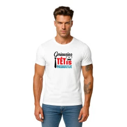 Balts T-krekls Labākais tētis pasaulē (melns)