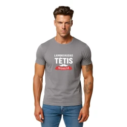 Pelēks Happy Daddy T-krekls (balts)