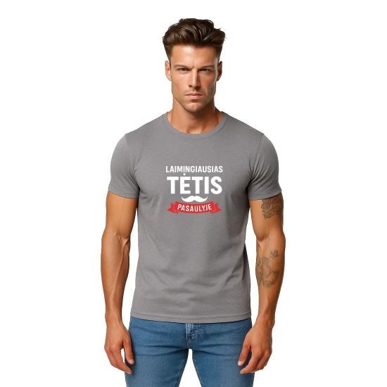 Pelēks Happy Daddy T-krekls (balts) PK4006