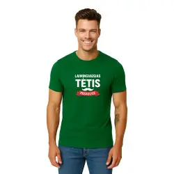 Tumši zaļš Happy Daddy T-krekls (balts)