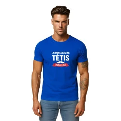 Zils Happy Daddy T-krekls (balts)