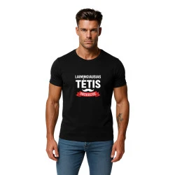 Melns Happy Daddy T-krekls (balts)