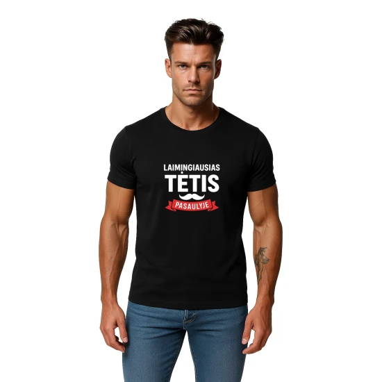 Melns Happy Daddy T-krekls (balts) PK4006