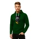 Tumši zaļš džemperis ar kapuci Skull Beard-Couch PK4013