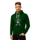 Vīriešu tumši zaļš džemperis ar kapuci Zaļš balts džemperis ar kapuci