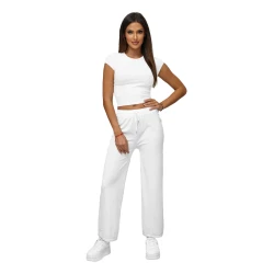 Sieviešu baltas platas samta bikses Metāls