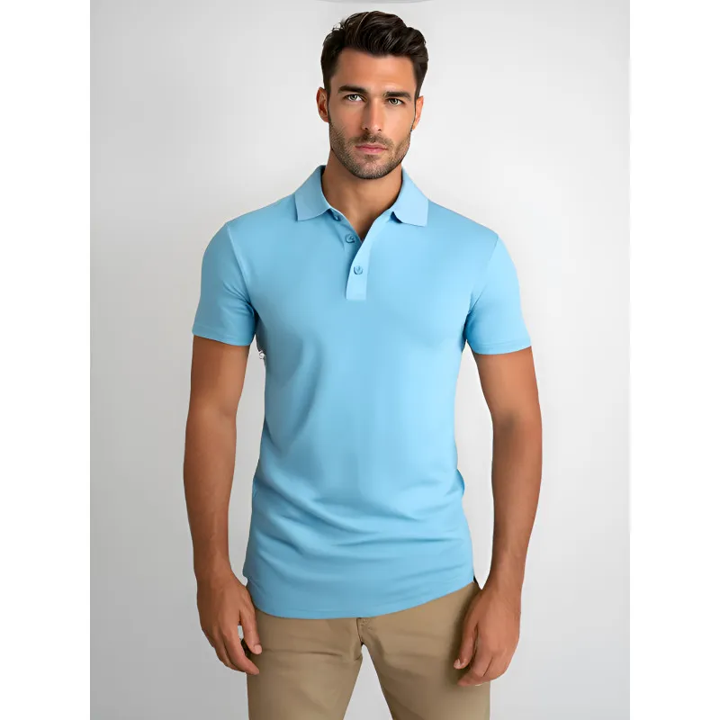 Vīriešu gaiši zils polo krekliņš Casual JS/8T80