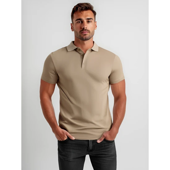 Vīriešu brūns polo krekliņš Casual JS/8T80