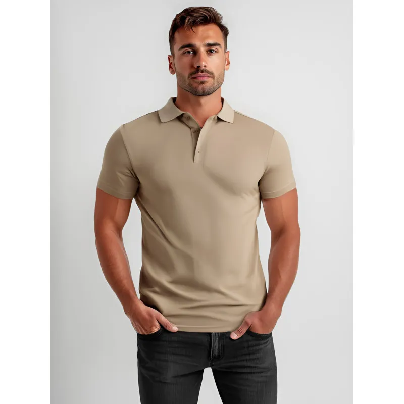 Vīriešu brūns polo krekliņš Casual T-krekls