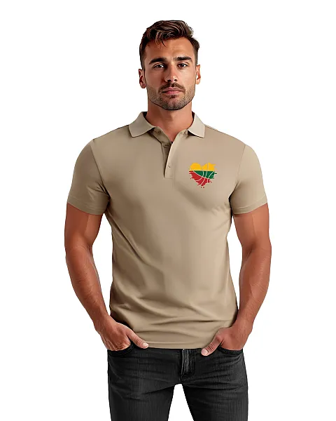 Vīriešu brūns polo krekls Heart