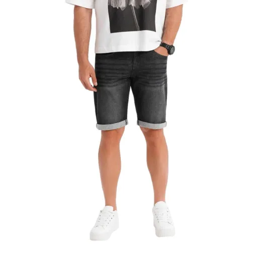 Vīriešu melni džinsa šorti Ragat V3 OM-SRDS-0164
