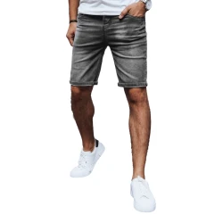 Vīriešu tumši pelēki džinsa šorti Gun