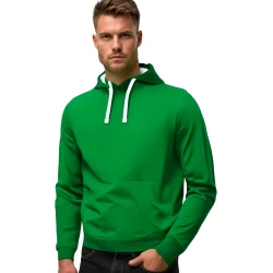Vīriešu spilgti zaļš džemperis ar kapuci Buvoli
