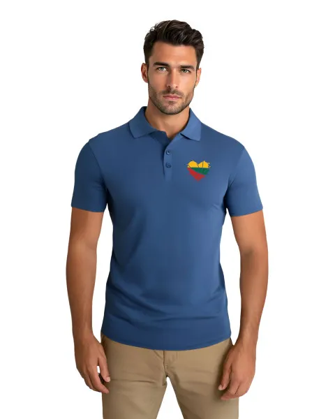 Vīriešu zils polo krekliņš Heart