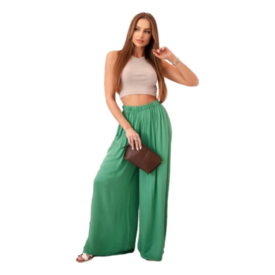 Sieviešu platās zaļās bikses Andi 31828