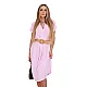 Women's light pink dress with belt Amber 29509