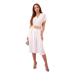 Sieviešu brūna kleita ar jostu Amber