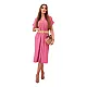 Women's dark pink dress with belt Amber 24138