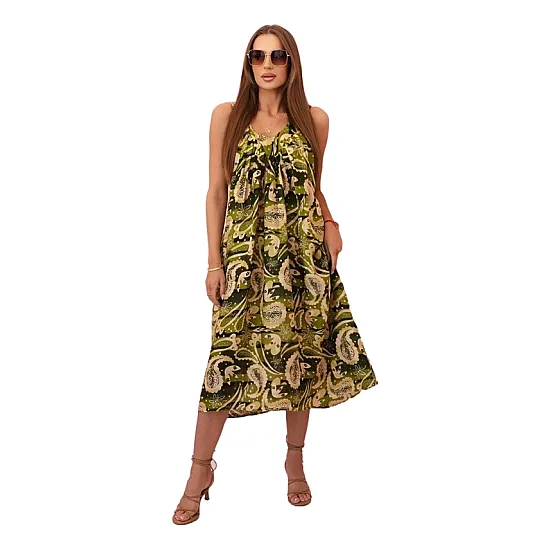 Naisten vaalea khaki mekko olkaimilla Colby Colby 32673