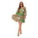 Sieviešu zaļa kleita ar platām piedurknēm Wave 32641