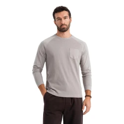 Vīriešu pelēks krekls ar garām piedurknēm Doug