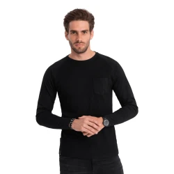 Vīriešu melns krekls ar garām piedurknēm Doug