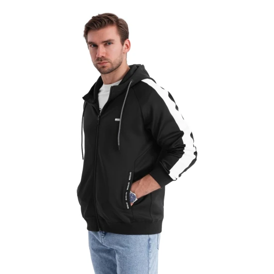 Vīriešu melns džemperis Dan V1 OM-SSZP-0210