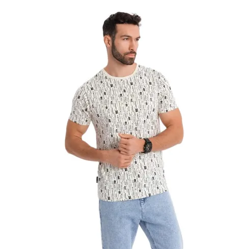 Vīriešu balts T-krekls Authentic V1 OM-TSFP-0225