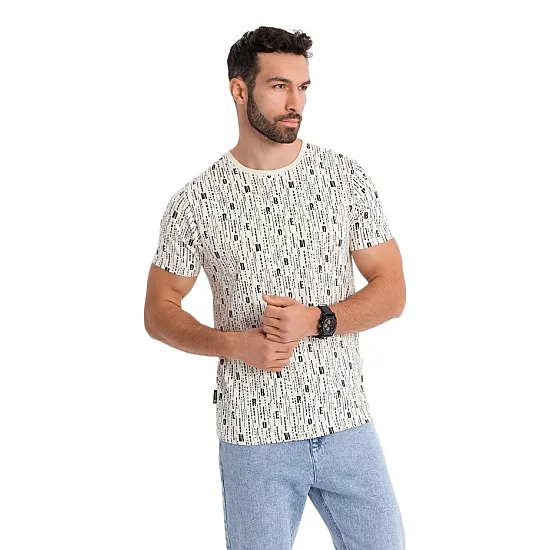 Vīriešu balts T-krekls Authentic V1 OM-TSFP-0225