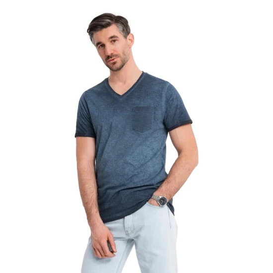 Vīriešu tumši zils krekls Montel V7 OM-TSWT-0242