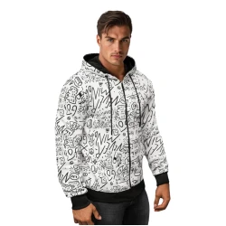 Balts džemperis ar kapuci Mind