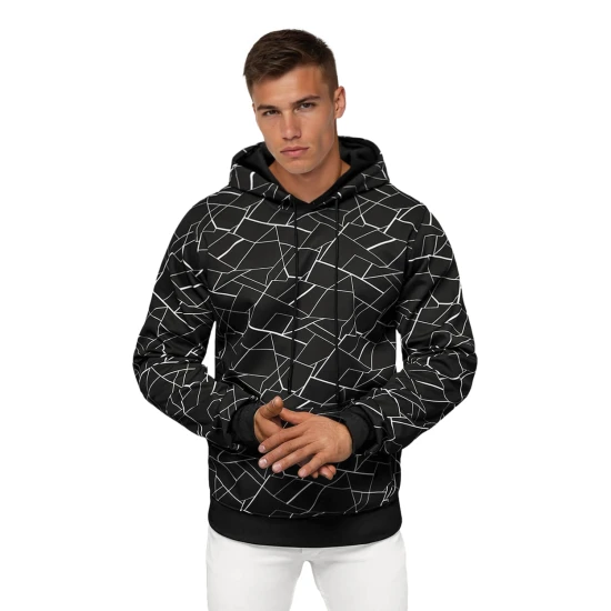 Vīriešu melns džemperis ar kapuci Dani JS/8B1235/3Z