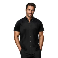 Vīriešu melns krekls ar īsām piedurknēm Soči