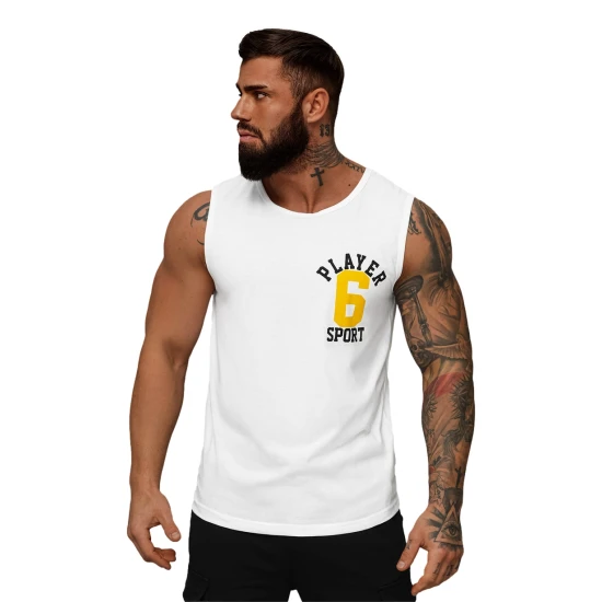 Balts vīriešu krekls bez piedurknēm Sport JS/8B1717/1Z