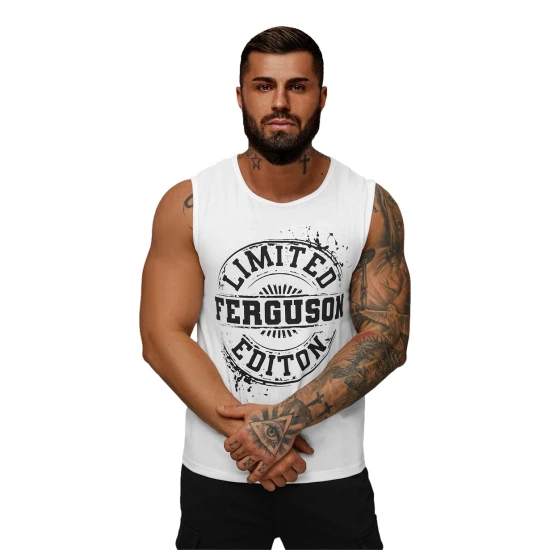 Vīriešu balts krekls bez piedurknēm Ferguson JS/8B1725/1Z