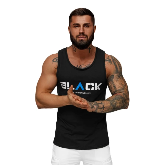 Vīriešu melns krekls bez piedurknēm Black2 JS/8B1707/3Z