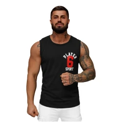 Melns vīriešu krekls bez piedurknēm Sport