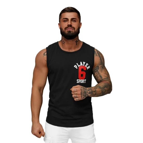 Melns vīriešu krekls bez piedurknēm Sport JS/8B1717/3Z