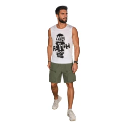 Vīriešu balts krekls bez piedurknēm Faith