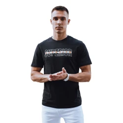 Vīriešu melns T-krekls ar Superior