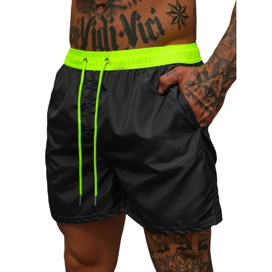 Vīriešu šorti melni/zaļi Renald JS/17K561/5