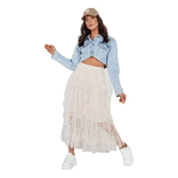 Sieviešu brūns tilla svārki Milani