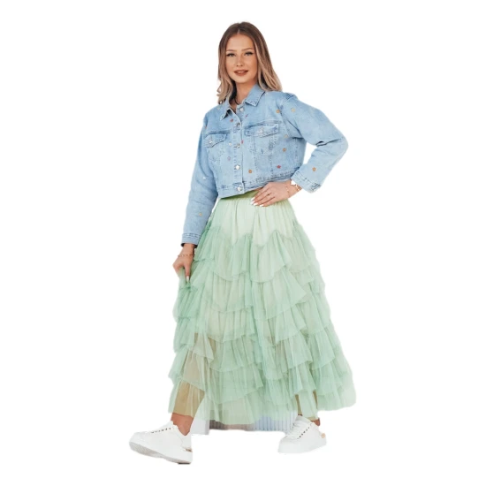 Sieviešu piparmētru krāsas tilla svārki Milani CY0430