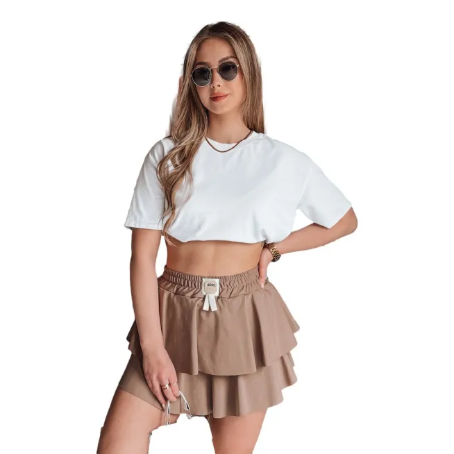 Sieviešu brūni mini svārki Falbela CY0498