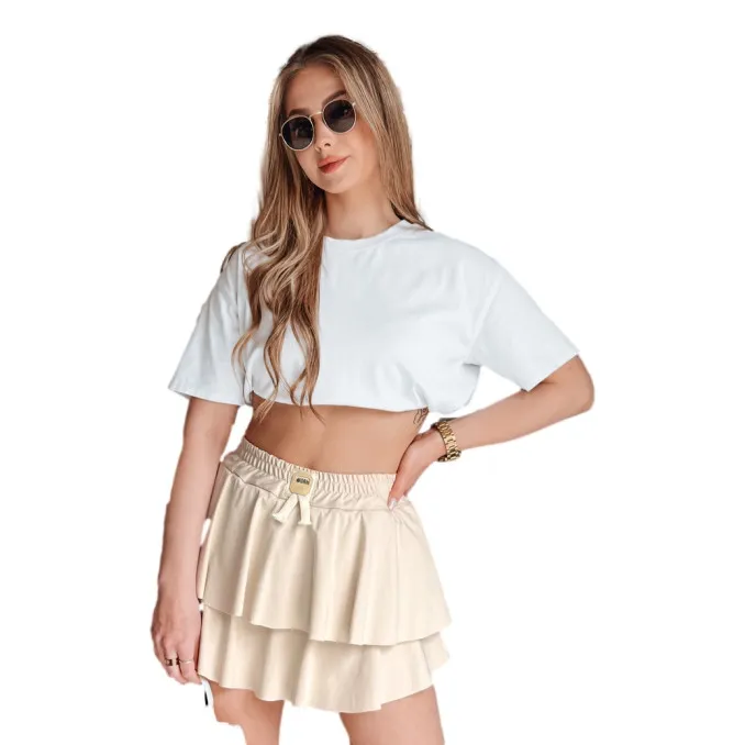 Sieviešu brūni mini svārki Falbela CY0497