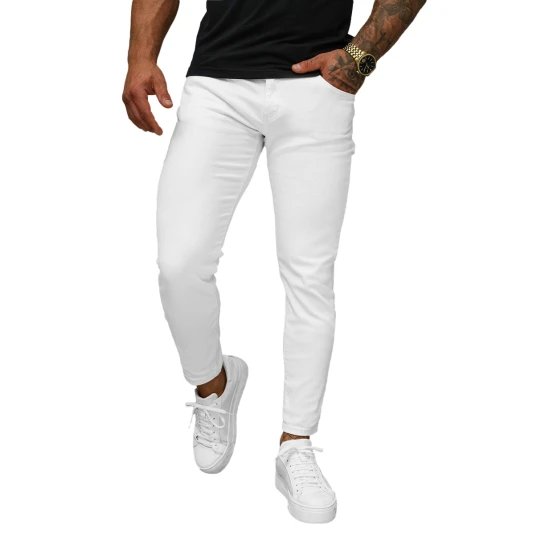 Vīriešu balti šauri džinsi Jen O/YB661