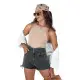 Sieviešu melni džinsa šorti Jeanlove SY0377