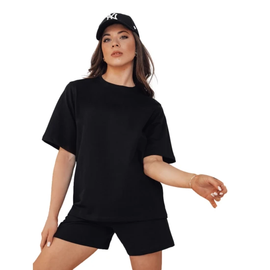 Sieviešu melns T-krekls Swan RY2537