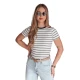 Sieviešu balts svītrains T-krekls Liness
